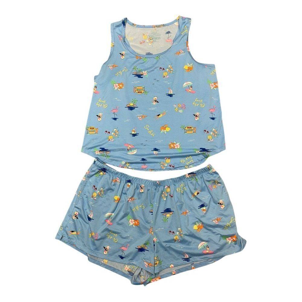 Joyspun Print Tank Top and Shorts Pajama Set 2-Piece Size 3X